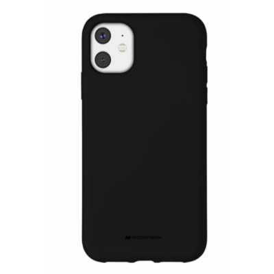 Husa iPhone 12, Silicon Catifelat cu Interior Microfibra, Negru